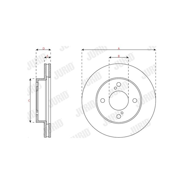 Bromsskiva Ventilerad, Framaxel Jurid 563441JC JURID Bromsskiva Ventilerad, Framaxel Jurid 563441JC JURID