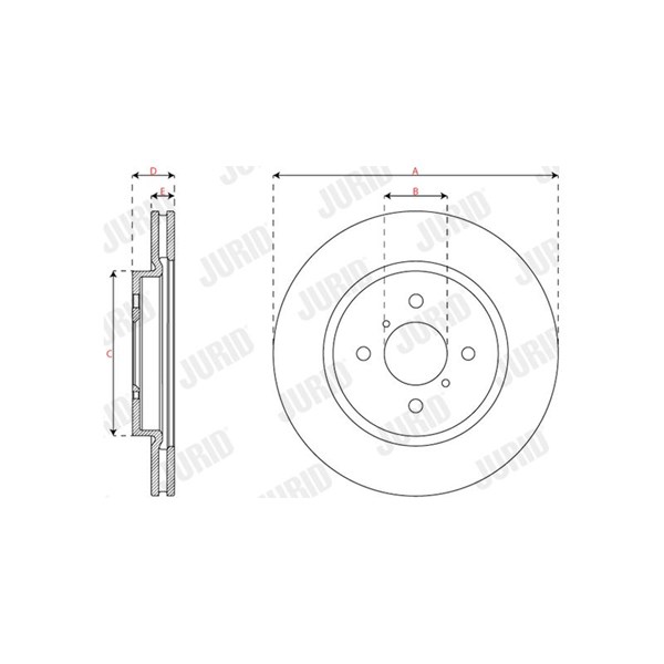 Bromsskiva Ventilerad, Framaxel Jurid 563816JC JURID Bromsskiva Ventilerad, Framaxel Jurid 563816JC JURID