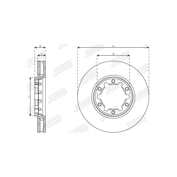 Bromsskiva Ventilerad, Framaxel Jurid 563863J JURID Bromsskiva Ventilerad, Framaxel Jurid 563863J JURID