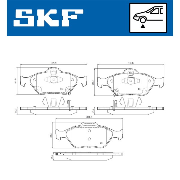Bromsbeläggsats, Framaxel Skf VKBP 80131 A SKF
