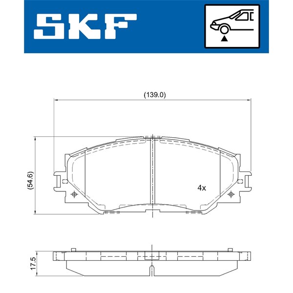 Bromsbeläggsats, Framaxel Skf VKBP 80579 SKF Bromsbeläggsats, Framaxel Skf VKBP 80579 SKF