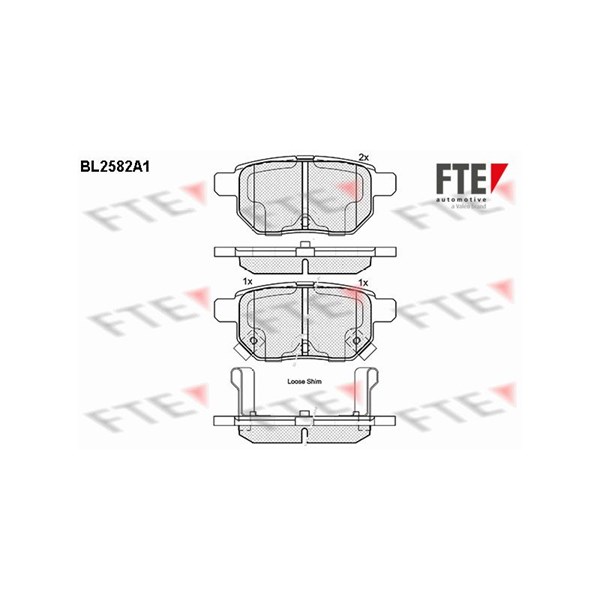 Bromsbeläggsats, Bakaxel Fte 9010832 FTE