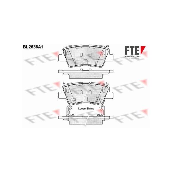 Bromsbeläggsats, Bakaxel Fte 9010881 FTE