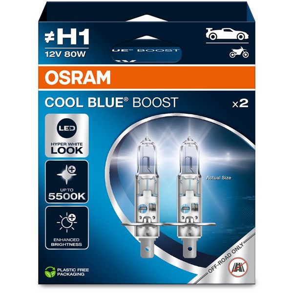 Halogenlampa Osram Cool Blue Boost P14.5s Osram 62150CBB-2HB OSRAM