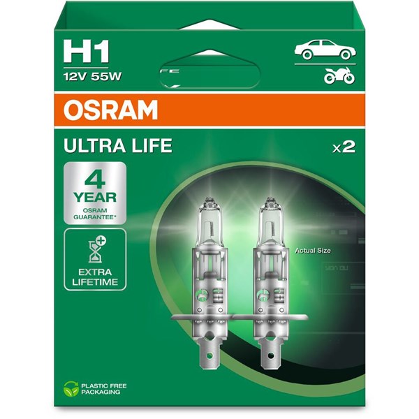 Halogenlampa Osram Ultra Life H1 P14.5s Osram 64150ULT-2HB OSRAM