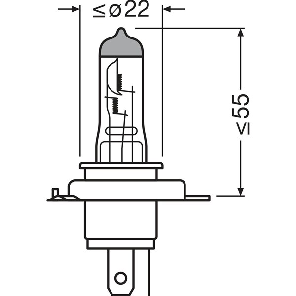 Halogenlampa Osram Night Breaker Silver H4 P43t, Universal OSRAM