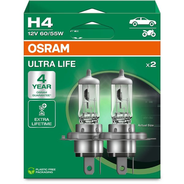 Halogenlampa Osram Ultra Life H4 P43t Osram 64193ULT-2HB OSRAM