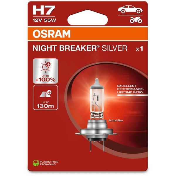 Halogenlampa Osram Night Breaker Silver H7 PX26d Osram 64210NBS-1 OSRAM