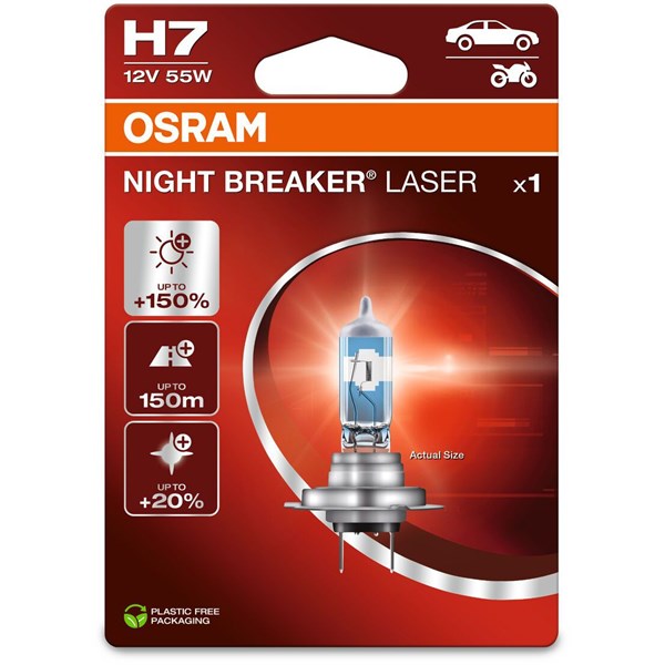 Halogenlampa Osram Night Breaker Laser H7 PX26d Osram 64210NL-1BL OSRAM