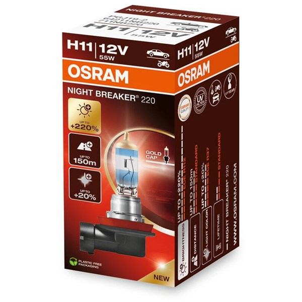 Halogenlampa Osram Night Breaker 220 H11 PGJ19-2 Osram 64211NB220 OSRAM