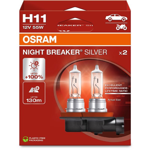 Halogenlampa Osram Night Breaker Silver H11 PGJ19-2 Osram 64211NB OSRAM