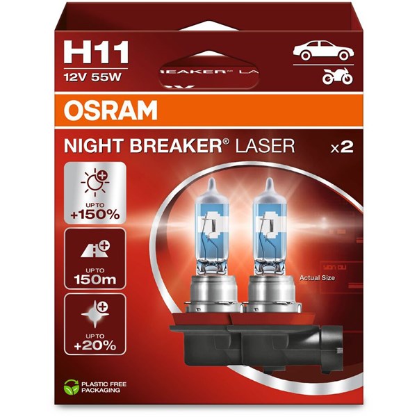 Halogenlampa Osram Night Breaker Laser ­H11 PGJ19-2 Osram 64211NL OSRAM