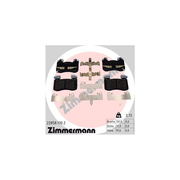Bromsbeläggsats, Framaxel Zimmermann 22858.170.2 ZIMMERMANN