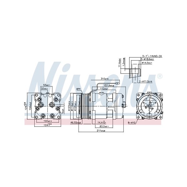 Kompressor, klimatanläggning 12V Nissens 89857 NISSENS