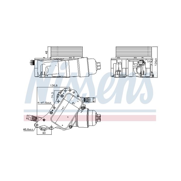 Oljekylare, motor Nissens 91339 NISSENS