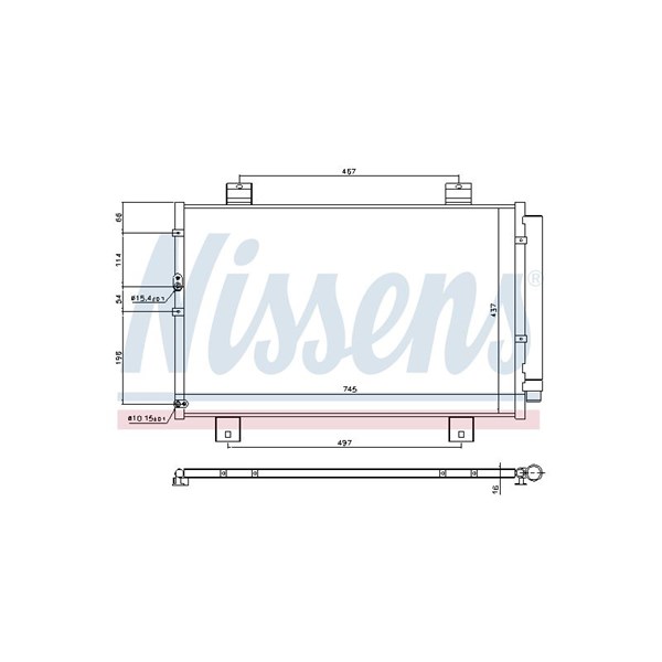 Kondensor, klimatanläggning Nissens 940697 NISSENS
