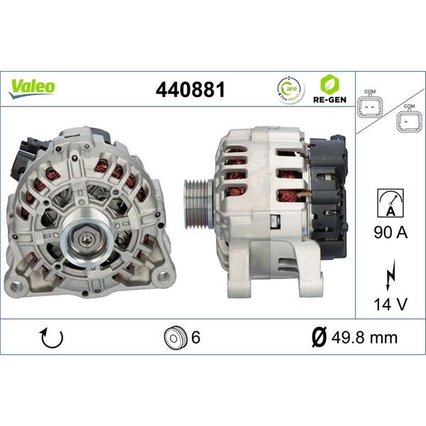 Generator 14V 90A Valeo 440881 VALEO