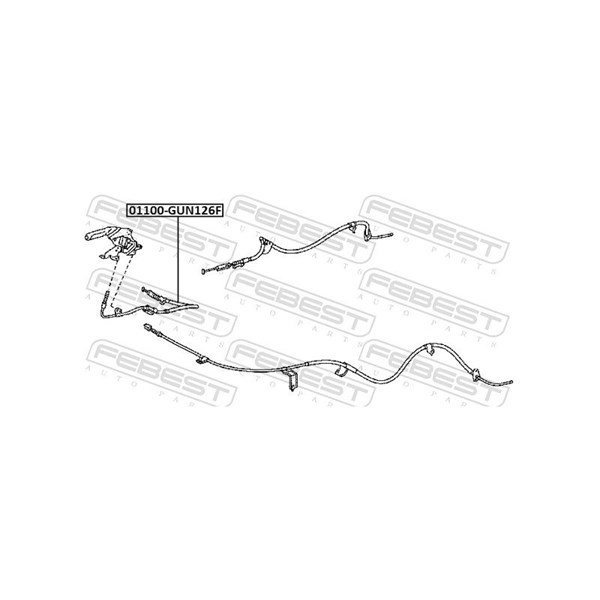 Vajer, parkeringsbroms, Fram Febest 01100-GUN126F FEBEST Vajer, parkeringsbroms, Fram Febest 01100-GUN126F FEBEST