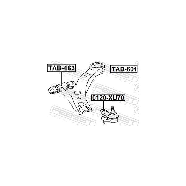 Kulled / Spindelled, Nedre framaxel Febest 0120-XU70 FEBEST Kulled / Spindelled, Nedre framaxel Febest 0120-XU70 FEBEST