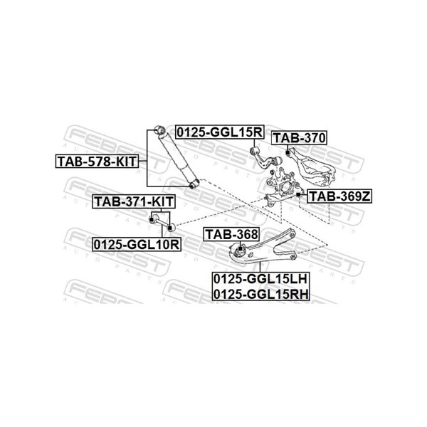 Länkarm, Bakaxel vänster Febest 0125-GGL15LH FEBEST Länkarm, Bakaxel vänster Febest 0125-GGL15LH FEBEST