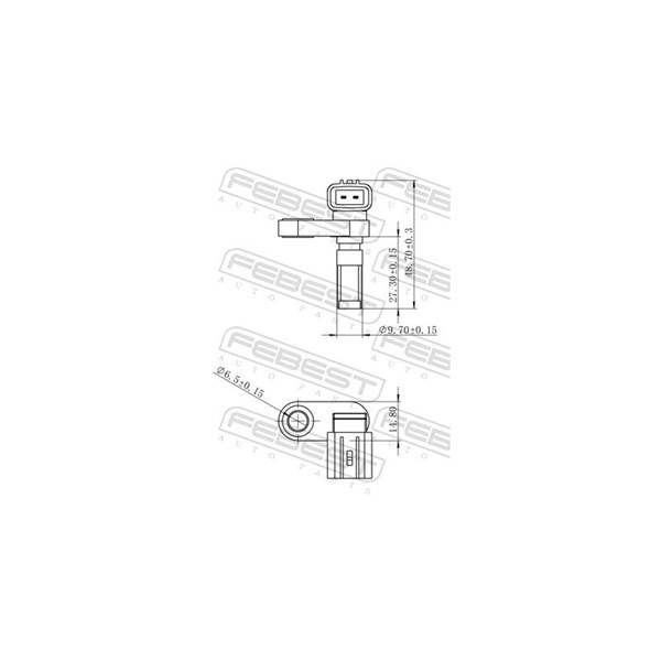 ABS-givare, Sensor, hjulvarvtal, Bakaxel höger Febest 01606-002 FEBEST