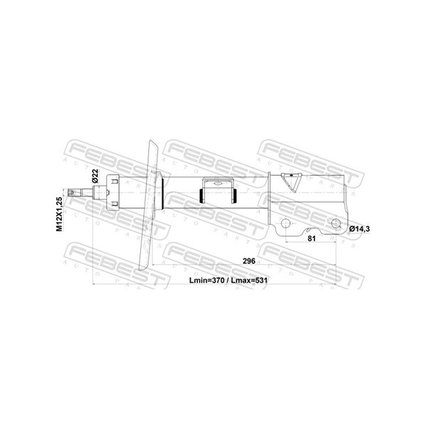 Stötdämpare Gastryck, framaxel vänster Febest 02110-015FL FEBEST Stötdämpare Gastryck, framaxel vänster Febest 02110-015FL FEBEST