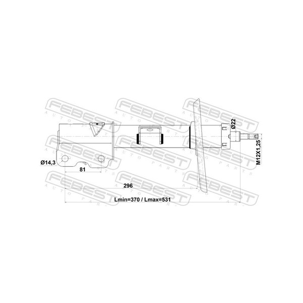 Stötdämpare Gastryck, framaxel höger Febest 02110-015FR FEBEST Stötdämpare Gastryck, framaxel höger Febest 02110-015FR FEBEST