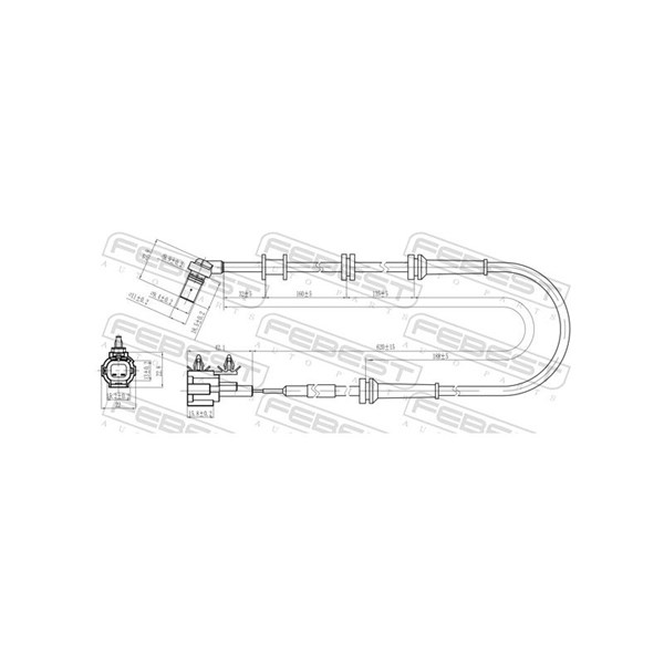 ABS-givare, Sensor, hjulvarvtal, Framaxel Febest 02606-009 FEBEST