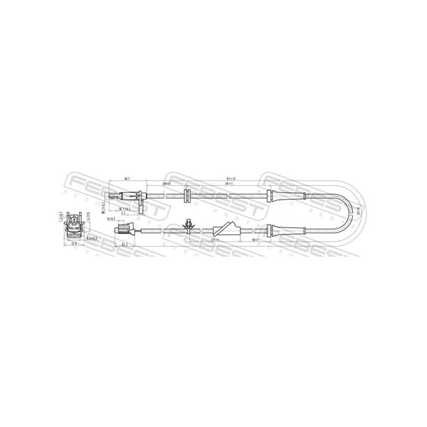 ABS-givare, Sensor, hjulvarvtal, framaxel höger Febest 02606-011 FEBEST