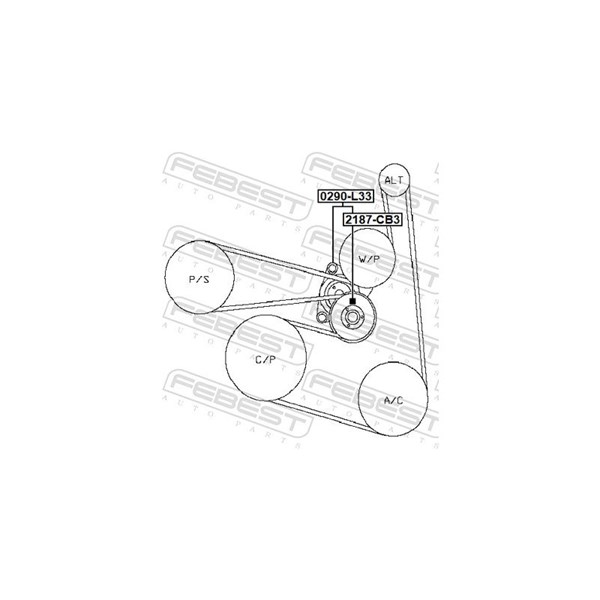 Remsträckare, Drivrem Febest 0290-L33 FEBEST Remsträckare, Drivrem Febest 0290-L33 FEBEST