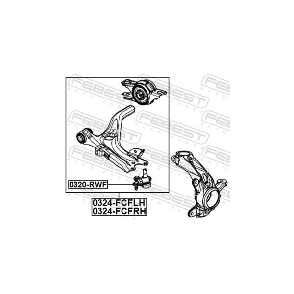 Kulled / Spindelled, Nedre framaxel Febest 0320-RWF FEBEST Kulled / Spindelled, Nedre framaxel Febest 0320-RWF FEBEST