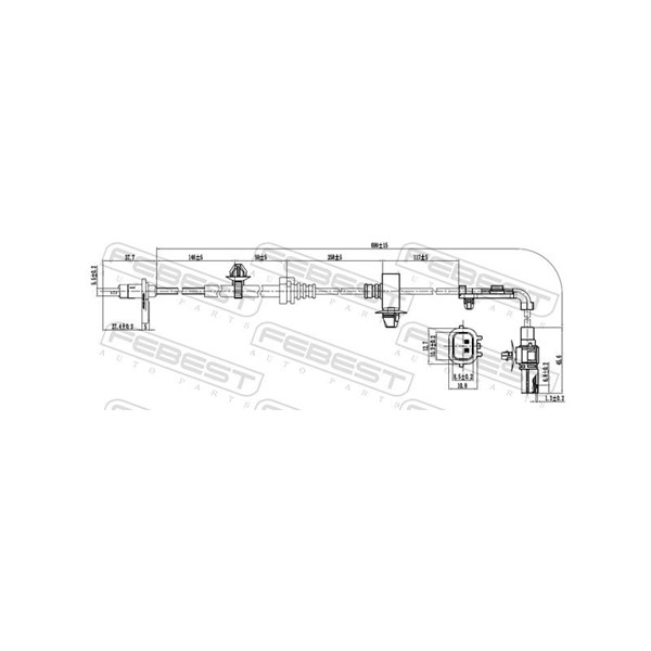 ABS-givare, Sensor, hjulvarvtal, framaxel höger Febest 03606-002 FEBEST ABS-givare, Sensor, hjulvarvtal, framaxel höger Febest 03606-002 FEBEST