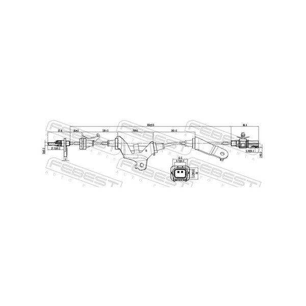 ABS-givare, Sensor, hjulvarvtal, framaxel höger Febest 03606-004 FEBEST