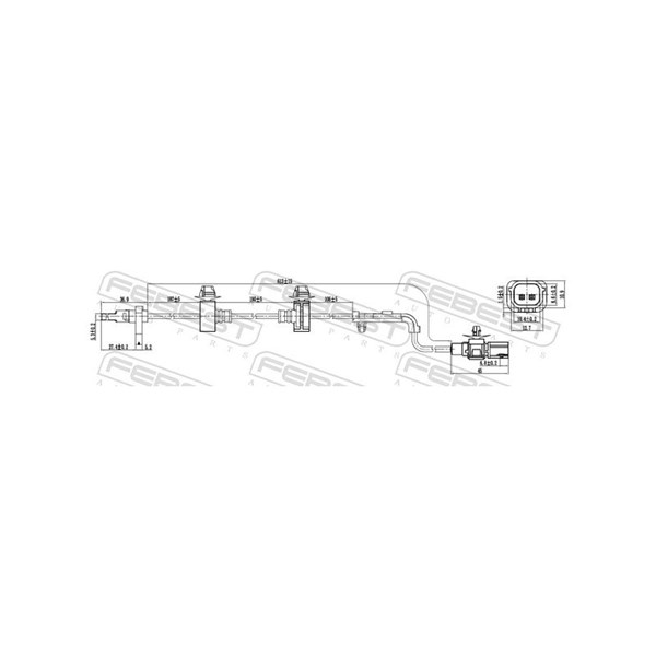 ABS-givare, Sensor, hjulvarvtal, framaxel vänster Febest 03606-00 FEBEST