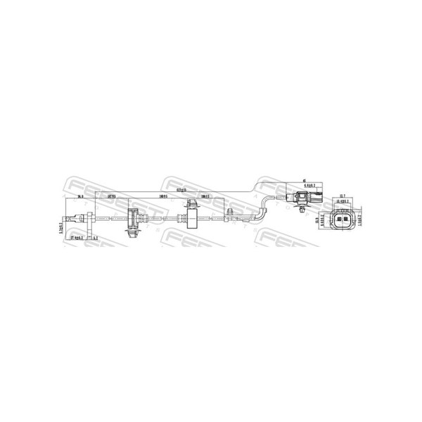 ABS-givare, Sensor, hjulvarvtal, framaxel höger Febest 03606-008 FEBEST
