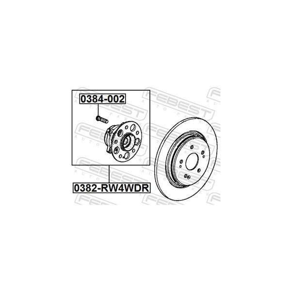 Hjulnav, Bakaxel Febest 0382-RW4WDR FEBEST Hjulnav, Bakaxel Febest 0382-RW4WDR FEBEST