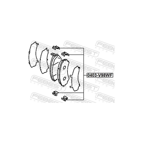 Monteringssats, Framaxel Febest 0403-V98WF FEBEST