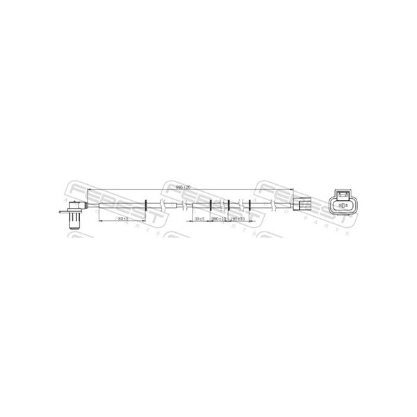 ABS-givare, Sensor, hjulvarvtal, framaxel höger Febest 04606-010 FEBEST