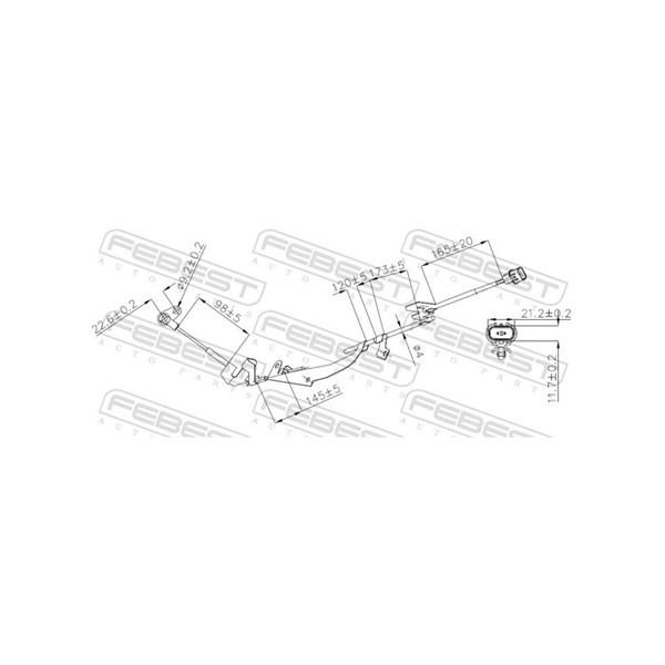 ABS-givare, Sensor, hjulvarvtal, framaxel höger Febest 04606-014 FEBEST