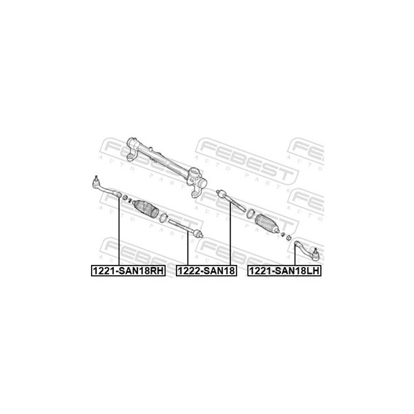 Styrled, inre, Framaxel Febest 1222-SAN18 FEBEST Styrled, inre, Framaxel Febest 1222-SAN18 FEBEST