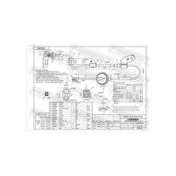 ABS-givare, Sensor, hjulvarvtal, Bakaxel höger Febest 12606-020 FEBEST