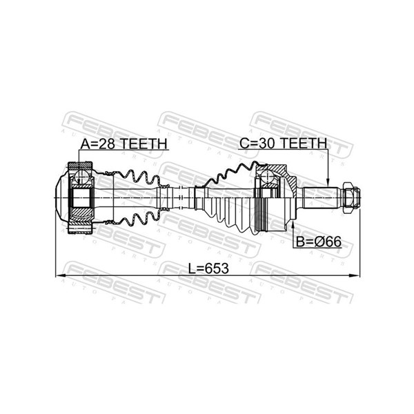 Drivaxel, Framaxel Febest 1614-639646 FEBEST