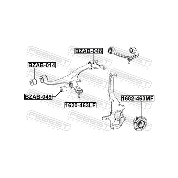 Kulled / Spindelled, Nedre framaxel Febest 1620-463LF FEBEST Kulled / Spindelled, Nedre framaxel Febest 1620-463LF FEBEST
