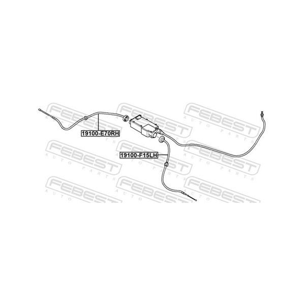 Vajer, parkeringsbroms, Vänster bak Febest 19100-F15LH FEBEST Vajer, parkeringsbroms, Vänster bak Febest 19100-F15LH FEBEST