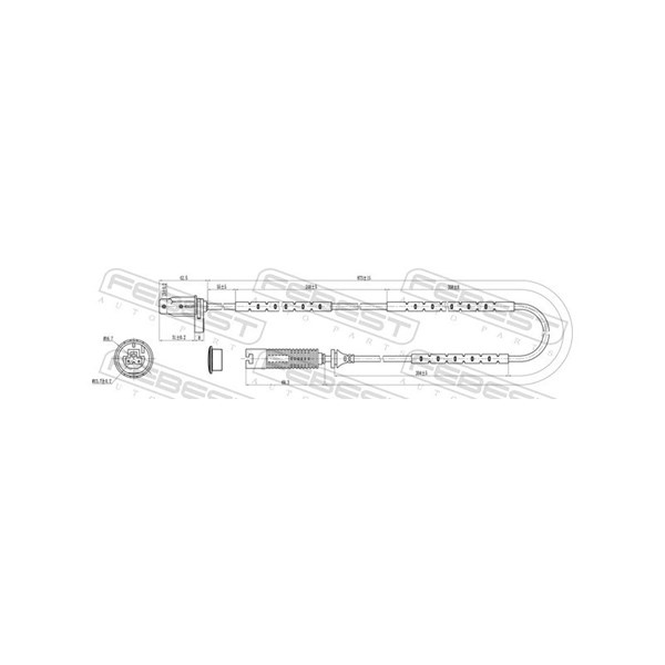 ABS-givare, Sensor, hjulvarvtal, Bakaxel Febest 19606-001 FEBEST