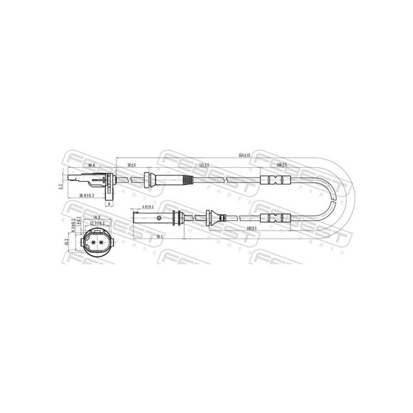 ABS-givare, Sensor, hjulvarvtal, Bakaxel Febest 19606-002 FEBEST