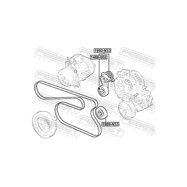 Styrrulle, drivrem Febest 1988-N53 FEBEST Styrrulle, drivrem Febest 1988-N53 FEBEST