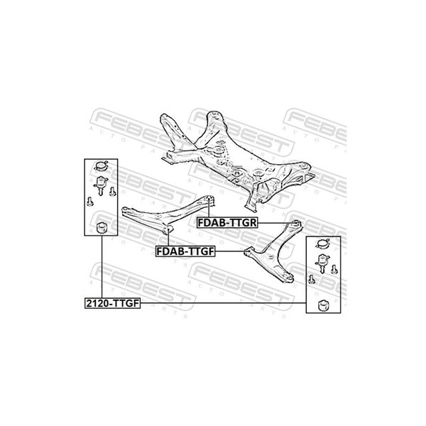 Kulled / Spindelled, Nedre framaxel Febest 2120-TTGF FEBEST Kulled / Spindelled, Nedre framaxel Febest 2120-TTGF FEBEST