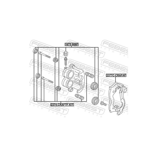 Monteringssats, bromsok, Framaxel Febest 2377C-CRAFAF FEBEST