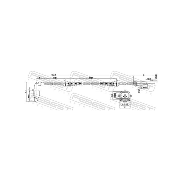 ABS-givare, Sensor, hjulvarvtal, Bakaxel vänster Febest 24606-003 FEBEST